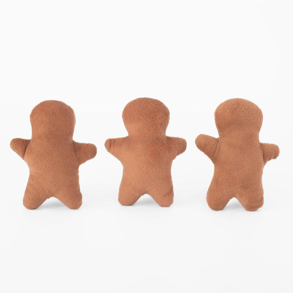 Zippy Paws Holiday Miniz 3-Pack Gingerbread Men Dog Toy