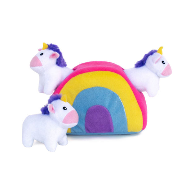 Zippy Paws Burrow - Unicorns In Rainbow Dog Toy