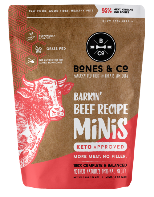 Bones & Co Barkin' Beef Recipe Frozen Patties Dog Food