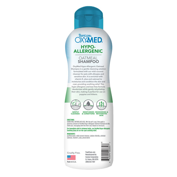 Tropiclean OxyMed Hypoallergenic Oatmeal Pet Shampoo