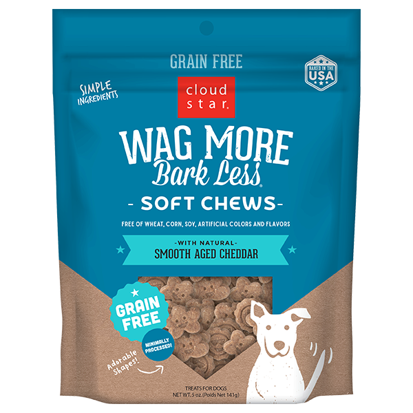Cloud Star Wag More Bark Less Soft & Chewy Grain Free Smooth Aged Cheddar Dog Treats
