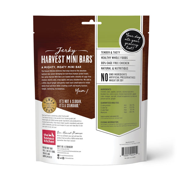 The Honest Kitchen Jerky Harvest Mini Bars Chicken Recipe Dog Treats