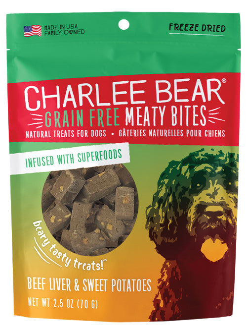 Charlee Bear Meaty Bites Beef Liver & Sweet Potato Grain Free Dog Treats