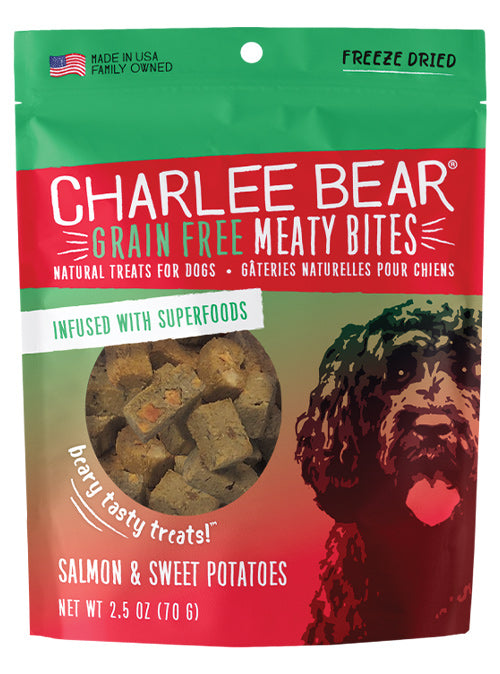 Charlee Bear Meaty Bites Salmon & Sweet Potato Grain Free Dog Treats