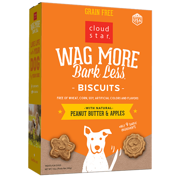 Cloud Star Wag More Bark Less Oven Baked Peanut Butter & Apples Dog Treats
