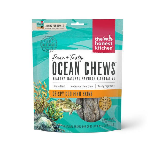 The Honest Kitchen Beams Ocean Chews Cod Fish Skins Dog Treats