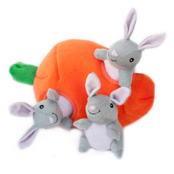 Zippy Paws Burrow - Bunny 'N Carrot Dog Toy